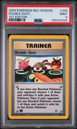 2000 POKEMON NEO GENESIS 1ST EDITION #100 DOUBLE GUST PSA 9 - Image 1