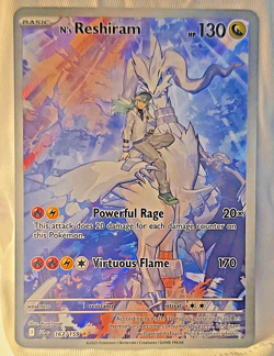 Pokemon N's Reshiram Illustration Rare Full Art Holo Sv09 167/159 English 2025 - Image 1