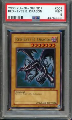 2003 Yu-Gi-Oh! Starter Deck: Joey #001 Red-Eyes B. Dragon PSA 9 - Image 1