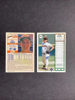 Greg Booker Autographed 2 Card Lot San Diego Padres Baseball Score Upper Deck - Image 2