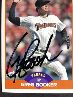Greg Booker Autographed 2 Card Lot San Diego Padres Baseball Score Upper Deck - Image 4