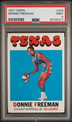 1971 Topps Donnie Freeman #220 PSA 9 RC Rookie Rare ABA All Time Future HOF - Image 1