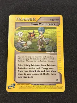 TOWN VOLUNTEERS - 136/147 - Aquapolis - Trainer - Pokemon Card - NM - Image 2