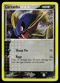 Carvanha - 56/107 Deoxys - Pokemon LP-EXC BUY 2 CARDS GET 1 FREE!! - Image 1