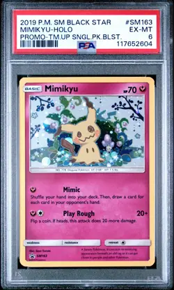 POKEMON TEAM UP SM BLACK STAR PROMO MIMIKYU #SM163 HOLO PSA 6 EX #117652604 - Image 1