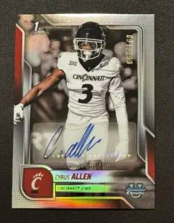 Topps 2025 Bowman U Chrome Cyrus Allen 1st Bowman Refractor Auto /299 #BCA-CA - Image 1