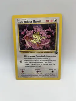 Pokemon TCG Team Rockets Meowth #52 Black Star Promo 2000 Vintage - Image 1