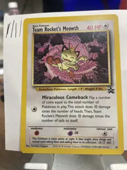 Pokemon TCG Team Rockets Meowth Black Star Promo #52 2000 Unplayed - Image 1