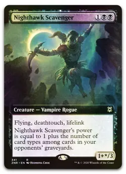Nighthawk Scavenger (Extended Art) #341 (Foil) NM Zendikar Rising ZNR Magic MTG - Image 1
