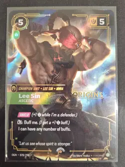 Riftbound TCG - Lee Sin Ascetic OGN 078/298 - NM Origins Stamped OPP Promo Foil - Image 1