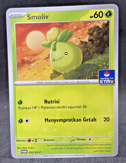 Special Pokemon TCG Indonesia Smoliv Gym Promo 012/SV-P Near Mint - Image 1