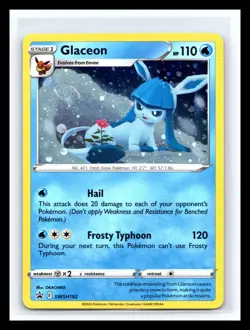 🔥 HD Swirl 🌀 Glaceon SWSH192 Cosmos Holo Rare Pokemon TCG Black Star Promo - Image 1