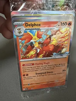 (SEALED SET) Chaos Rising STAFF Promo Cards (Delphox, Ampharos, Goodra, Crobat) - Image 2