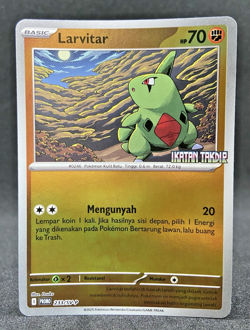 Special Pokemon TCG Indonesia Larvitar 233/SV-P Promo Journey Together Stamp - Image 1