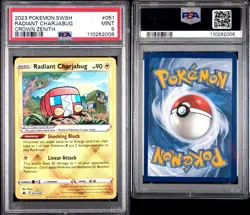2023 Pokemon Sword & Shield Crown Zenith 051 Radiant Charjabug - PSA 9 - Image 3