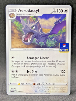 Limited Pokemon TCG Indonesia Aerodactyl Gym Promo 366/S-P Near Mint - Image 1
