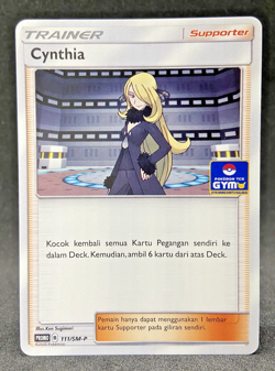 Limited Pokemon TCG Indonesia Trainer Cynthia Gym Promo 111/SM-P Near Mint - Image 1