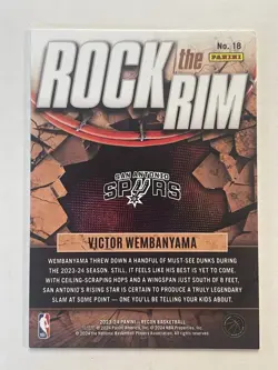 2023-24 Panini Recon Victor Wembanyama RC #18 Rock The Rim - Image 2