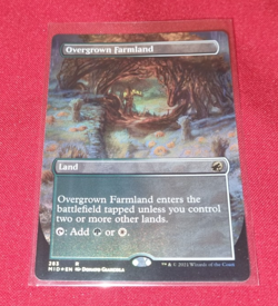 Magic the Gathering Overgrown Farmland Borderless Foil MID Used - Image 1