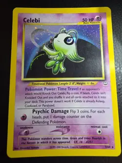 Pokemon TCG Celebi Neo Revelation Holo Rare Card 3/64 Unlimited - Image 1