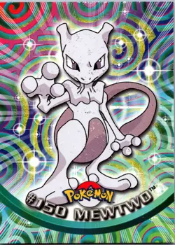 Topps Pokemon TV Animation Edition Series 3 Non Foil #150 Mewtwo SURFACE DMG - Image 1