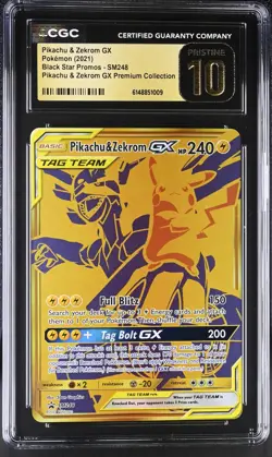 Pokemon Pikachu & Zekrom GX SM248 Ultra Rare Black Star Promo - CGC 10 PRISTINE - Image 1