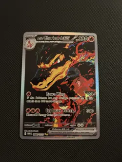 Ash Charizard Pokemon Card Display Art Card - Image 1