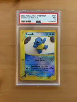 2002 Pokemon Expedition SQUIRTLE Reverse Foil Holo PSA 7 NM 131/165 - Image 1