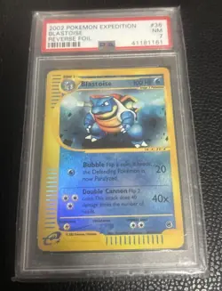 PSA 7 Blastoise Reverse Holo 36/165 Expedition Pokemon 2002 e-Reader WoTC - Image 1
