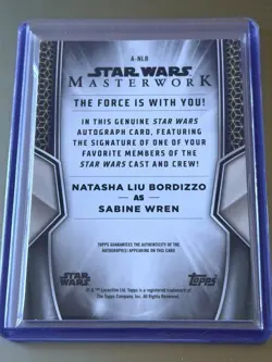 Topps Star Wars Masterwork Sabine Wren Autograph Card - A-NLB - Image 2