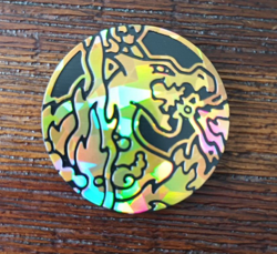 Pokemon TCG Charizard Gold Cracked Ice Official Plastic Coin - Image 1