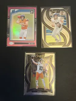 2024 BO NIX Optic Rated Rookie Pink + Select Base Rookies Broncos 3 Card Lot - Image 1