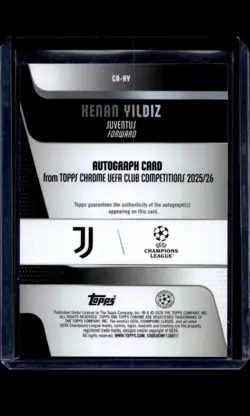 2025-26 Topps Chrome UEFA CC Kenan Yildiz Auto Orange Geometric Refractor #/25 - Image 2