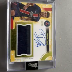 Topps 2024/25 PSG Exhibition Desire Doue Auto Relic Card 2/50 On Card - Image 1