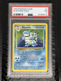 1999 POKEMON BASE SET UNLIMITED #2 BLASTOISE-HOLO PSA 7 - Image 1