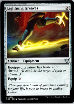 Lightning Greaves 350 Commander: Secrets of Strixhaven Magic: The Gathering NM - Image 1