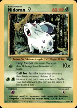 Pokemon - 57/64 Nidoran w - Jungle - Englisch - Unlimitiert - Image 1