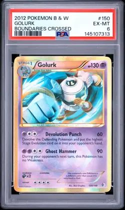 2012 POKEMON BLACK & WHITE BOUNDARIES CROSSED #150 GOLURK PSA 6 - Image 1