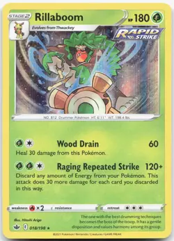 RILLABOOM 018/198 Chilling Reign Pokemon Rare Holo Near Mint - Image 1