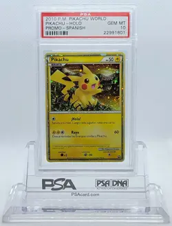 2010 POKEMON SPANISH WORLD PROMO PIKACHU HOLO FOIL PSA 10 GEM MINT #22991801 - Image 1