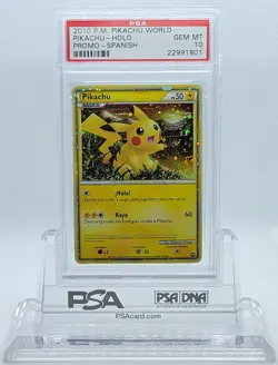 2010 POKEMON SPANISH WORLD PROMO PIKACHU HOLO FOIL PSA 10 GEM MINT #22991801 - Image 5