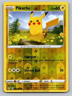 Pikachu 049/203 Common Evolving Skies Pokemon Reverse Holo - Image 1