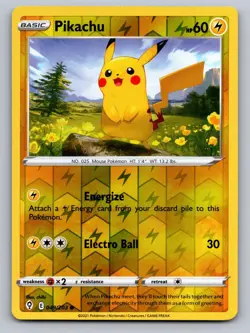 Pikachu 049/203 Common Evolving Skies Pokemon Reverse Holo - Image 1