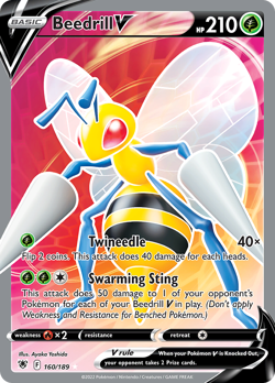 Beedrill V 160/189 Holo Ultra Rare Astral Radiance 2022 Near Mint - Image 1