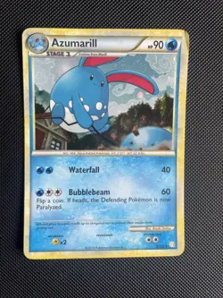 Pokemon Azumarill 2/123 Holo Rare HeartGold & SoulSilver LP/MP - Image 1