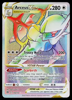 Arceus VSTAR 176/172 Rainbow Rare Brilliant Stars Pokemon Near Mint - Image 1