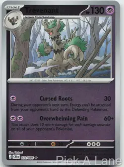 Trevenant 039/086 Rare Chaos Rising Pokemon Reverse Holo Near Mint - Image 1