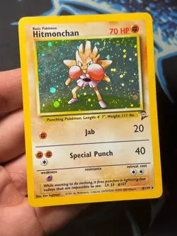 Hitmonchan 8/130 Holo Rare Base Set 2 - Pokemon Card WOTC - MP - Image 4