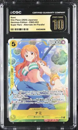 One piece Nami SR EB03-053 Alt Art Heroines Edition CGC PRISTINE 10 Jp Waifu - Image 1