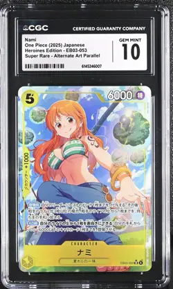 ONE PIECE NAMI EB03-053 ALT ART CGC 10 GEM MINT HEROINES EDITION Waifu - Image 1